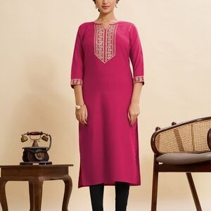Elegant Pink Embroidered Women's Top